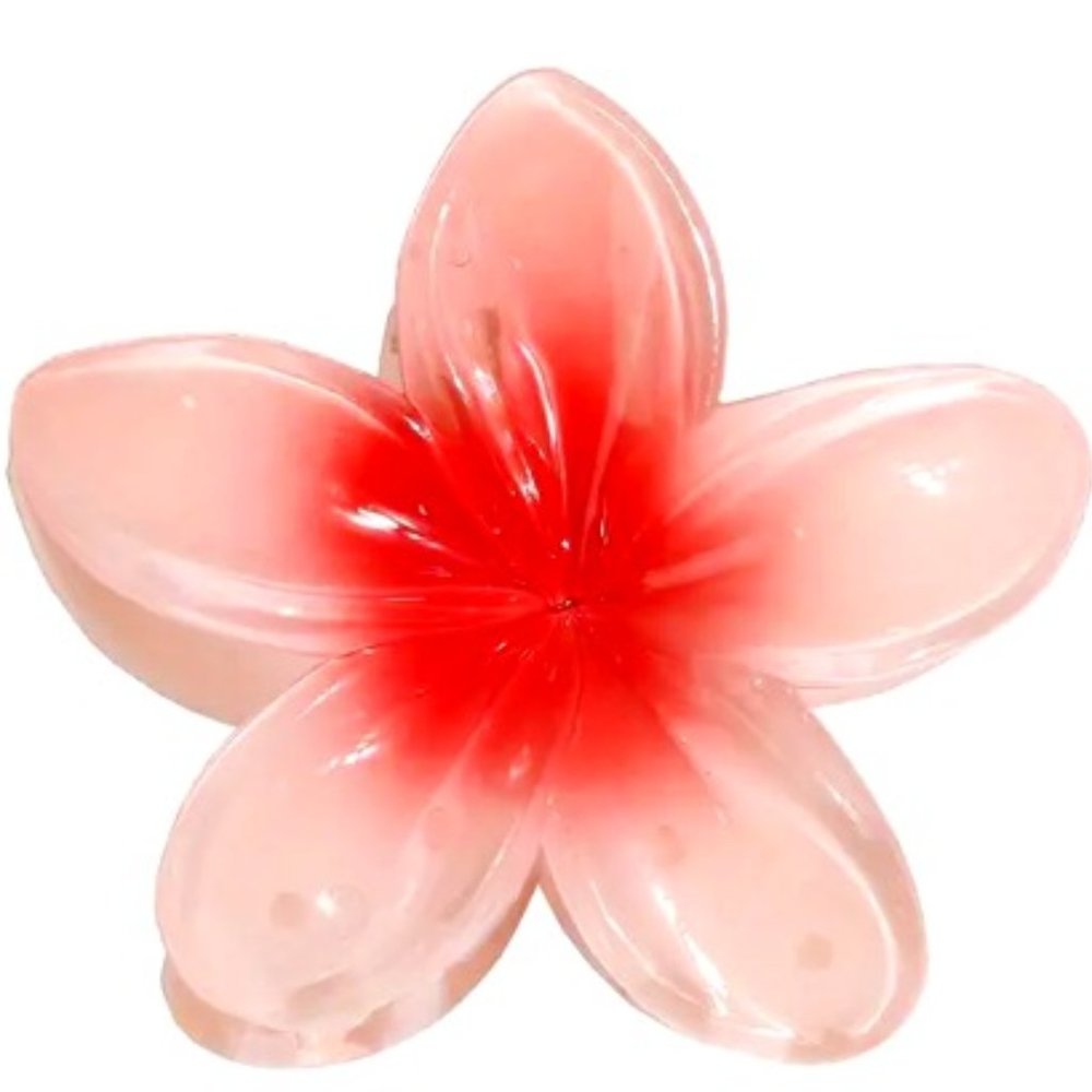 LARGE FRANGIPANI CLAW CLIP in Peach